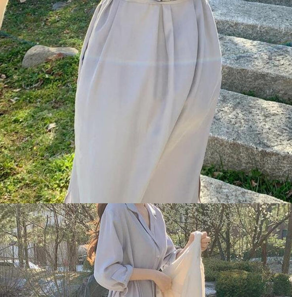 Waist-Cinched Long Sleeve Dress