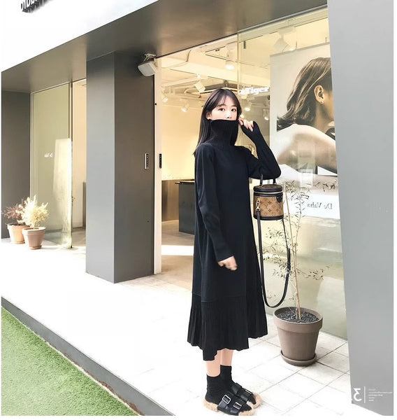 Turtleneck Sweater Long Sleeve Dress