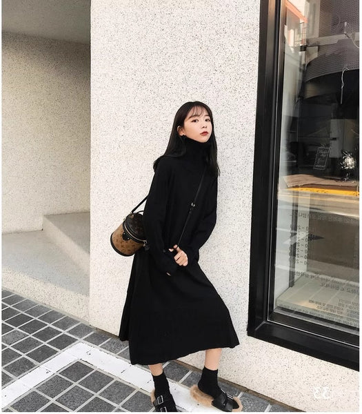 Turtleneck Sweater Long Sleeve Dress