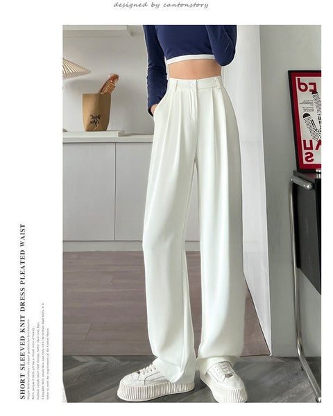 High-Waisted, Slim-Fit Wide-Leg Pants