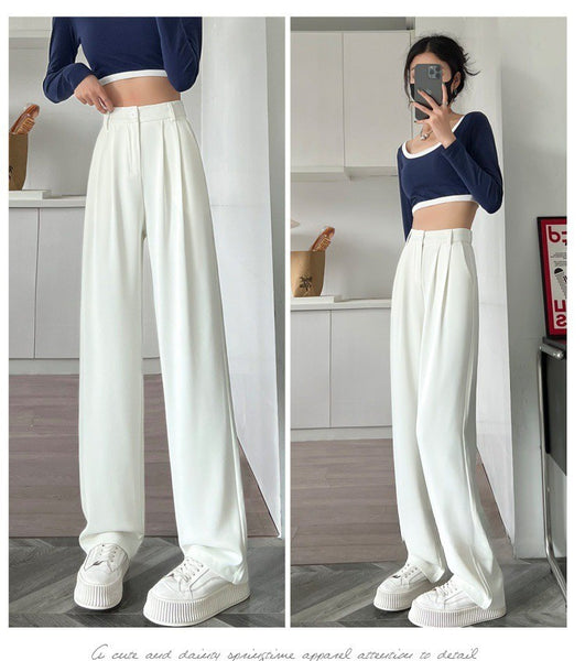 High-Waisted, Slim-Fit Wide-Leg Pants