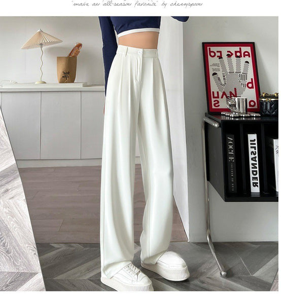 High-Waisted, Slim-Fit Wide-Leg Pants