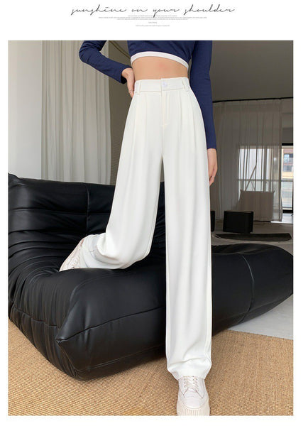 High-Waisted, Slim-Fit Wide-Leg Pants