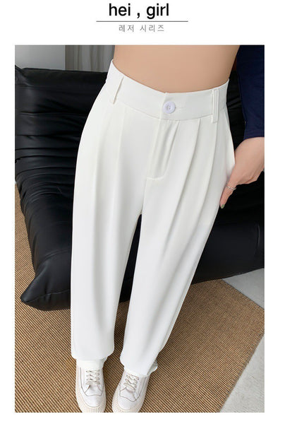 High-Waisted, Slim-Fit Wide-Leg Pants