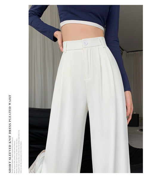 High-Waisted, Slim-Fit Wide-Leg Pants