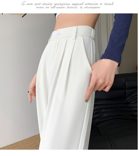 High-Waisted, Slim-Fit Wide-Leg Pants