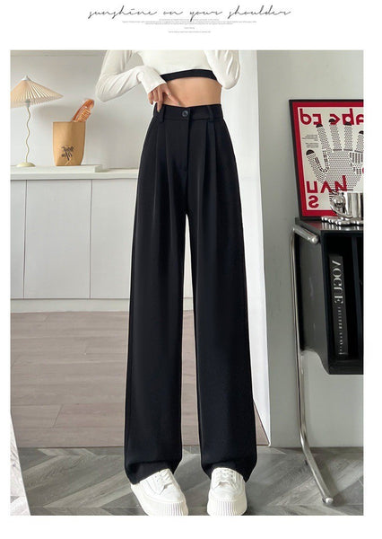 High-Waisted, Slim-Fit Wide-Leg Pants