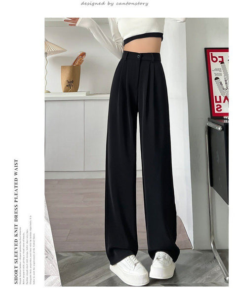 High-Waisted, Slim-Fit Wide-Leg Pants