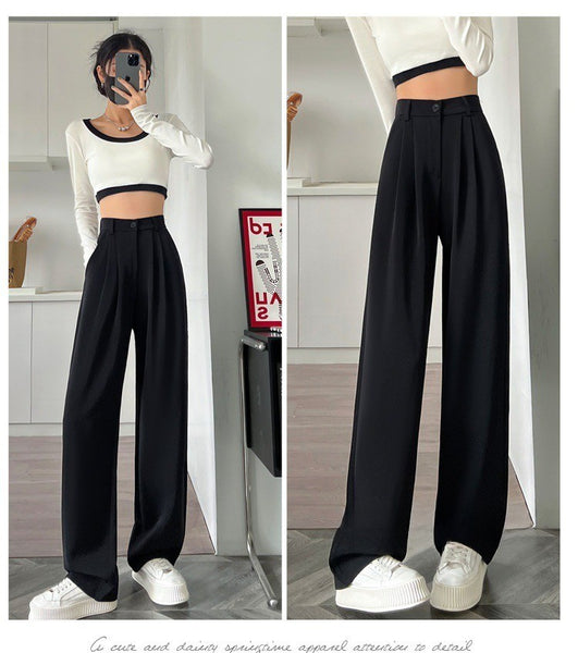 High-Waisted, Slim-Fit Wide-Leg Pants