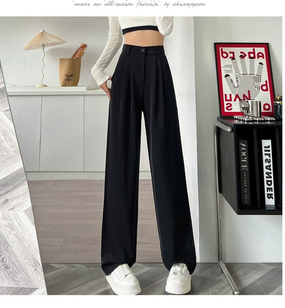 High-Waisted, Slim-Fit Wide-Leg Pants