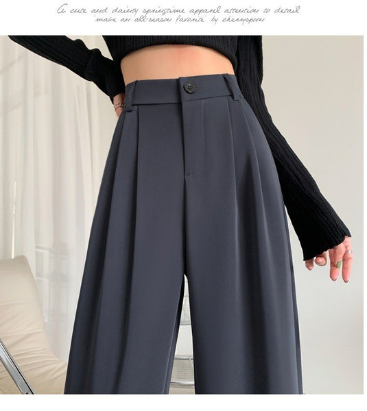 High-Waisted, Slim-Fit Wide-Leg Pants