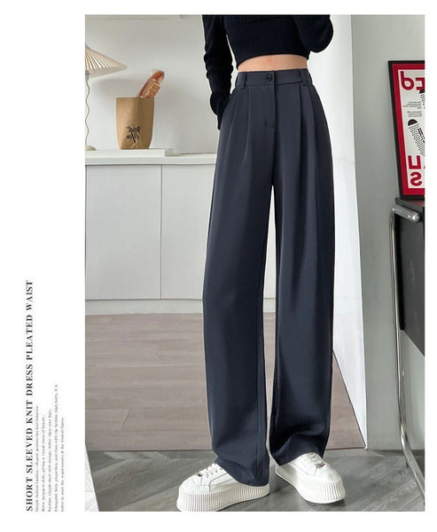 High-Waisted, Slim-Fit Wide-Leg Pants