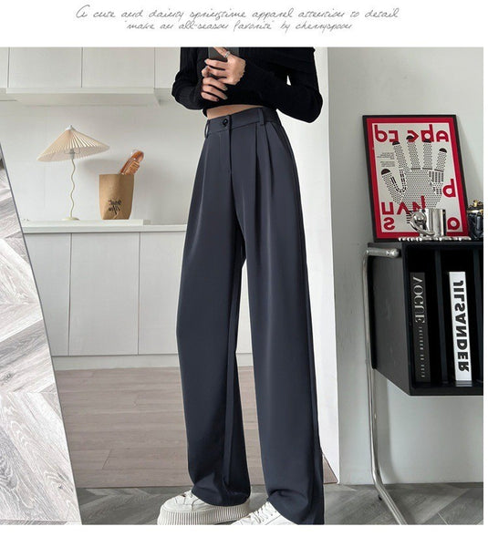 High-Waisted, Slim-Fit Wide-Leg Pants