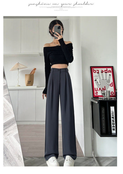 High-Waisted, Slim-Fit Wide-Leg Pants