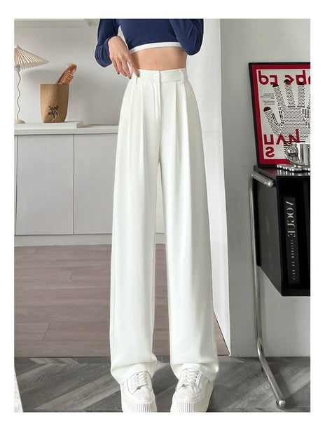 High-Waisted, Slim-Fit Wide-Leg Pants