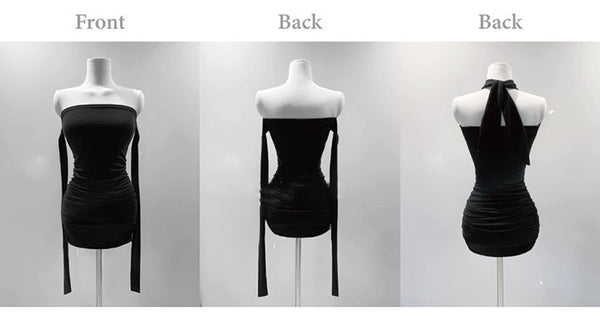 Korean 2023 Bodycon Halter Neck Dress with Padding