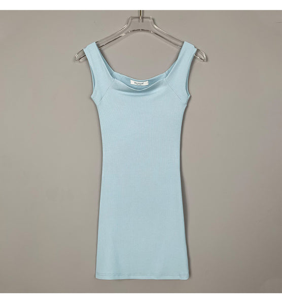 Sleek Sleeveless Square Neck Bodycon Dress for a Sexy Look